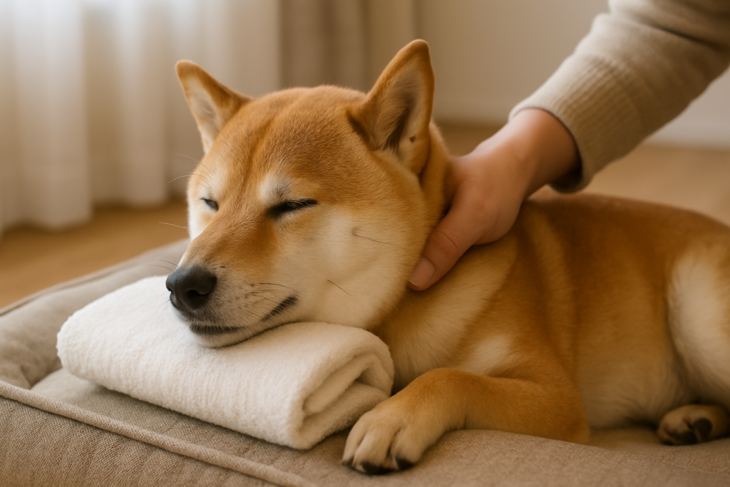 犬が首（頸椎）ヘルニアの時の寝かせ方