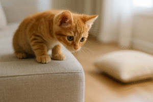 子猫が高いところから落ちたときの対応と注意点｜病院へ行く目安や予防策も解説