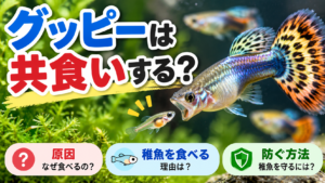 グッピーは共食いする？原因と稚魚を食べる理由・防ぐ方法を解説