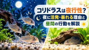 コリドラスは夜行性？夜に活発・暴れる理由と昼間の行動を解説