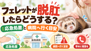 フェレットが脱肛したらどうする？応急処置と病院へ行く目安を解説