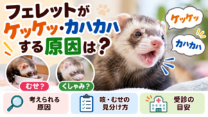 フェレットがケッケッ・カハカハする原因は？咳・むせの見分け方と受診の目安