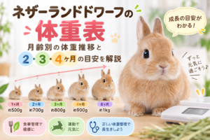 ネザーランドドワーフの体重表｜月齢別の体重推移と2・3・4ヶ月の目安を解説