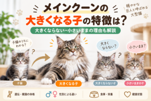 メインクーンの大きくなる子の特徴は？大きくならない・小さいままの理由も解説