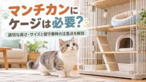 マンチカンにケージは必要？適切な高さ・サイズと留守番時の注意点を解説