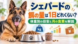 シェパードの餌の量は1日どれくらい？体重別の目安と月の食費を解説