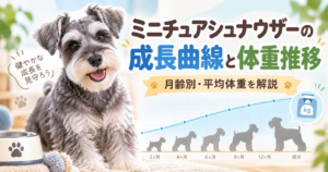 ミニチュアシュナウザーの成長曲線と体重推移｜月齢別・平均体重を解説