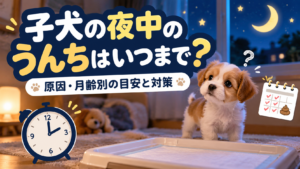 子犬の夜中のうんちはいつまで？原因・月齢別の目安と対策